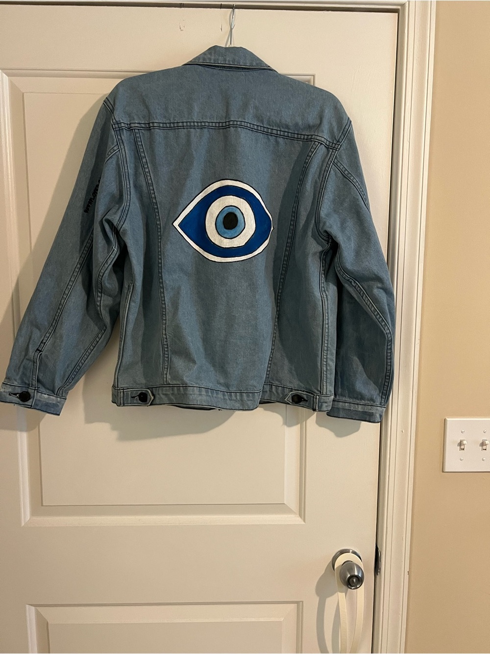 Hand Painted Evil Eye Denim Jacket